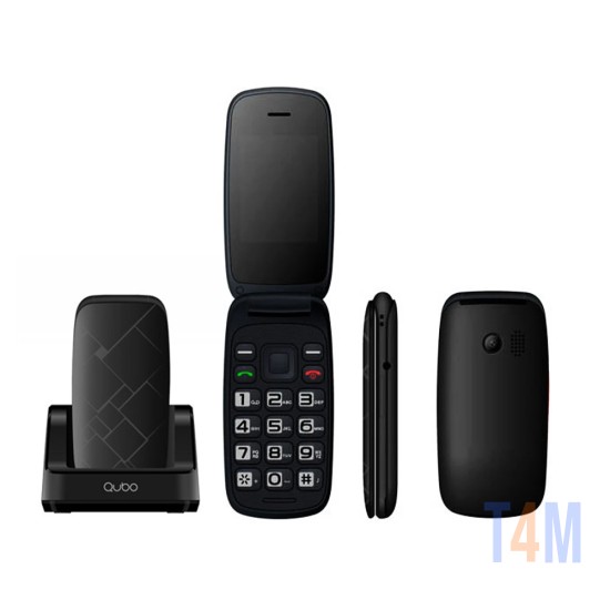 QUBO NEO2 2,4" COM CARREGADOR DE BASE DUAL SIM PRETO